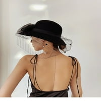 Vune Cloche šeširi sa velom filce fascinantne kape za žene sa velom mrežom cvijećem Bowknot Bucket Bolwer