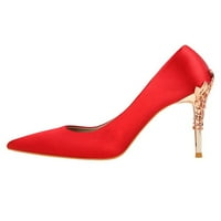 Tenmi ženski stiletto potpetice šiljaste cipele za cipele na pločice na pumpama visoke pete Žene Udobne lagane crvene 8