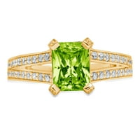 2.45ct smaragdni rez zeleni prirodni peridot 14k žuto zlato ugraviranje izjava bridalna godišnjica angažman