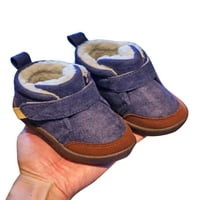 Toddler čizme za snijeg plišano obloženo zimsko čizme Fau krzno toplo čizme unutarnje vanjske casual prve šetnje školske cipele savlakom plave 4,5c