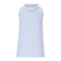 Clear za odjeću pod ljetnom bluzom TOP za žene Swiss Dot ruffle trif crewneck šifonske majice nagnuta