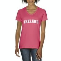 Arti - Ženska majica V-izrez kratki rukav, do žena Veličina 3XL - Irska