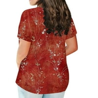 Hanas vrhovi ženske majice s kratkim rukavima okrugla vrat plus veličina majica tiskane casual top cred