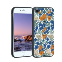 Plavo-cvjetni-william-morris-stil-leptiri-botanički-modeli i telefon i telefon, deginirani za iPhone futrole muškarci, fleksibilni silikonski udarni kofer za iPhone 8