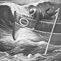 Čamac za spašavanje štedeći muškarca u grubim morima od magičnog lantera klizač Circa John kratki dizajn