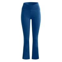 Tking modni ženski ljetni bootcut yoga hlače casual visoke struka Work Work Work Works Plughts Blue