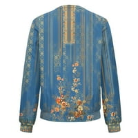 Apepal jakne za žene Dugi rukav lagani zip gore obrezane modne cvjetne ispise Outerwear Casual Quilted