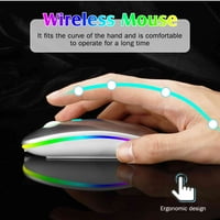 2.4GHz i Bluetooth miš, punjivi bežični LED miš za Tecno Camon kompatibilan je i sa TV laptop MAC iPad