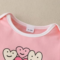Fesfesfes dojenčad za bebe Dubice za bebe Valentine Love Heart Smiling Tipka za tisak Bodysuit Ramper