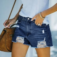 Ženske traper kratke hlače Ljeto Srednji struk skraćene rastezmene jeanske kratke hlače sa džepovima