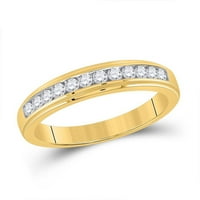 Dijamantna ponuda 10KT Žuta zlatna mens okrugla dijamantski vjenčani prsten CTTW