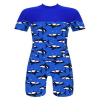 ZDHOR GIRLS One-komadni osip osipni kupaći kostimi UPF 50+ kupaći kupanje, veličine 4- morski pas plavi
