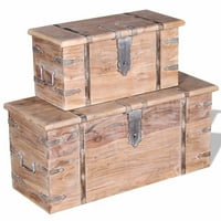 Salf Drveni set za odlaganje komoda, kutija za odlaganje za odlaganje drveta Acacia, drveni prtljažnik