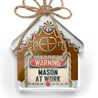 Ornament tiskan jednostrani upozorenje Mason na poslu Vintage Fun Potpiši posao Božić Neonblond