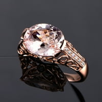 Anvazise Women Ring Fau Morganit izdubljeni nakit elektroplativši dugotrajni prsten za prstenje za vjenčanicu