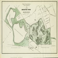 Puzzle - Mapa Boston Brighton Park: Olakšanje Brighton District prikazan pobunima. Orijentisan sa sjeverna