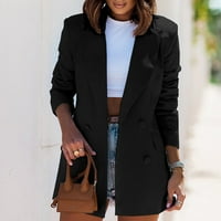 Poslovna casual odjeća za žene jednostavne i svestrane jakne dugih rukava crna veličina XL