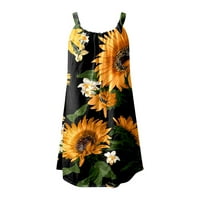 CETHRIO Ljetna haljina - Plaže haljine za seksi havajska tropska štampana remen Mini haljina Ljeto Loose
