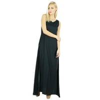 Bimba Ženska dugačka haljina Rayon Black Maxi haljina boemska ležerna odjeća