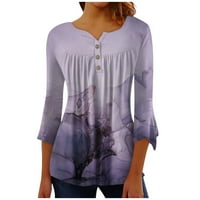 HHEI_K majice za petal za žene TEES Bluze Ležerne prilike pulover dugmeta na plesovima