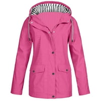 DTIDTPE jakne za žene kaputi za žene plus vodootporan kapuljač kapuljača s kapuljačom čvrstim veličinama