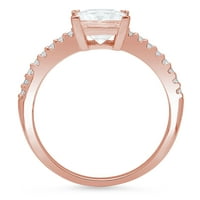 1. CT princeza Clear Simulirani dijamant 18K 18K ruže Gold Gold Angažman prsten veličine 4