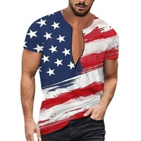 Luiyenes muški patriotski majica zastava tiskana puna rezana dana neovisnosti Vintage majica
