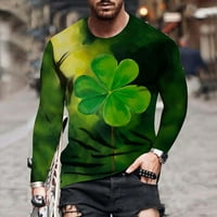 St. Patrick Dnevni vrhovi za muškarce Zelena djetelina Print Tee Shamrock casual bluza Spring majica