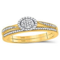Zlatna zvjezdica 10kt žuti zlatni okrugli dijamant Bridal Wedding prsten set CTTW