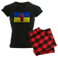 Cafepress - ukrajinska zastava sa pesnicom pidžama - ženske tamne pidžame