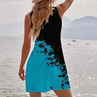 Ljetna ženska plus veličina haljina za čišćenje Ženska ležerna boja blokiranje boja