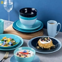 Postavljena posuđa za porculanske posude za kuglice i zdjelice setovi više plavog posuđa kuhinje posuđe