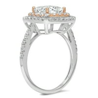 2. CT Princess Cut originalni kultivirani dijamant si1-si i-j 18k bijela ruža zlato halo obećanje vjenčanog izveštaja za angažman dizajnerske prstene veličine 8.5