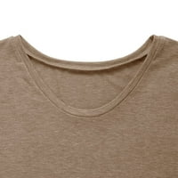 DRPGUNLY majice za žene s rukavima Ljetni casual na vrhu V izrez pune boje casual majice labavi fit
