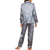 Leesechin Clearence Ženska odjeća za spavanje pidžamas setovi pamuk Pajama pidžama za spavanje za spavanje proljeće ljetna kućna odjeća siva l