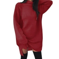 Duks košulje dame 'pune boje casual velike veličine labave pletene torturleneck proret maxi casual džemper