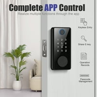 Otufan Smart Lock zaključavanje vrata sa tastaturama sa tastaturama s tastaturama s prednjim vratima Smart Lock sa zaslonom osjetljivim na dodir, automatsko zaključavanje, pametni deadbolt, daljinski upravljač aplikacije za dom, ured, crna