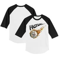TODDLER TINGY TORMIP bijeli crni Kolorado Rockies Fastball 3 majica 4-rukava Raglan