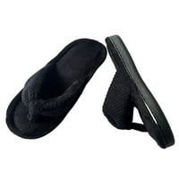 Zodanni Ženske papuče meka plišana kuća sklizaljka na flip flops ženskim zimskim slajdovima klipnite na toe memorijska pjena crna 5-6