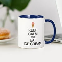 Cafepress - Budite mirni i jedite sladoled - OZ keramička krigla - Novelty caffe čaj čaja