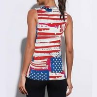 Američka zastava Ženski tenkovi bez rukava 4. jula SAD Zvijezde Stripes Graphic Patriotska majica Summer Labavi prsluk