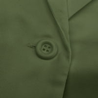 HVYesh ženska kasuta jakna s dugim rukavima otvorena prednja kancelarija BLAZER LEAL Gumb Lažni džepovi