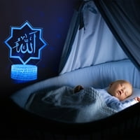 ASdomo islam Eid Ramadan LED lampica, 3D Mjesec lampica sa dodirnim bojama, Mubarak pokloni za kućni