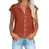 Floleo ženske tinte ljetne čisterne košulje plus veličine kratkih rukava V-izrez bluze labave ležerne