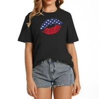 Smiješno 4. srpnja Košulje za žene Slatka američka F Ženska grafička majica sa pristigačem za oči, majica
