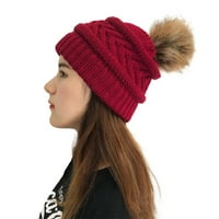 CPTFADH Žene Čvrsti šivanje vanjski plišani kape Crochet Knit Beanie CAP Istinuta kapa