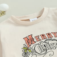 TRegren novorođenčad dječje dječake Božićne dukseve s dugim rukavima Pismo Ispiši labavi fit xmas odjeću