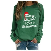 Ženski božićni gnome modni teški vrhovi - pulover vrhovi za žene Udobnost uzorak Ženski dugi rukavi