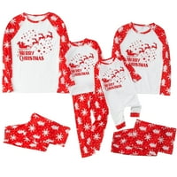Ženska mama Porodična Božić Pidžama domaća odjeća Set Božićni tisak Pajamas Holiday Pajamas Set roditeljski