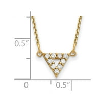 14k žuto zlato AA Kvalitet Real Diamond Troangle ogrlica